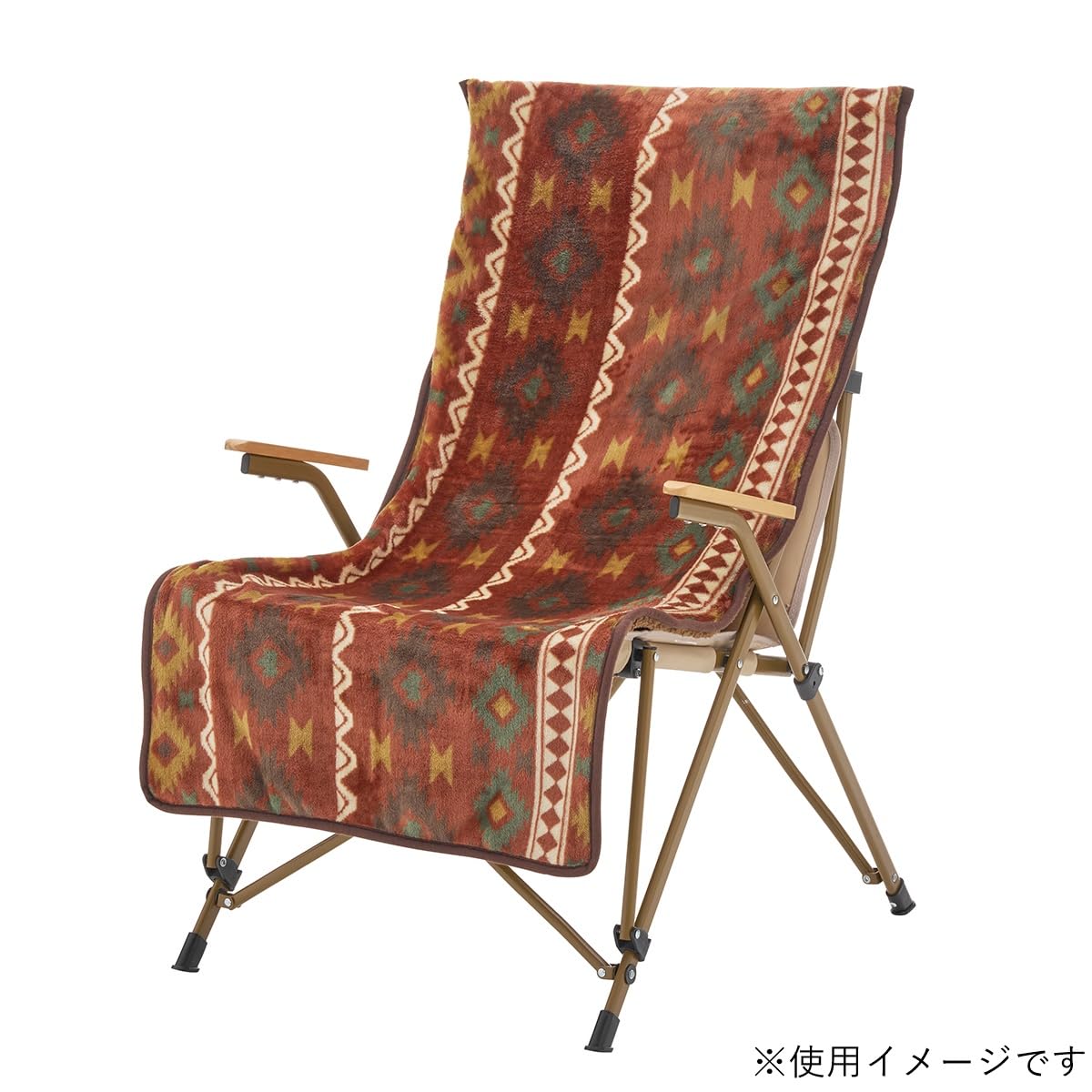 LOGOS ボア&フリースチェアカバー レッド ブルー各1個(計2個セット